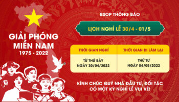 BSOP thông báo lịch nghỉ lễ 30/4 – 1/5 năm 2022