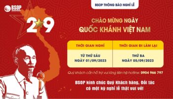 BSOP THÔNG BÁO LỊCH NGHỈ LỄ QUỐC KHÁNH 2023
